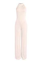 Vivian halter open back wide leg jumpsuit