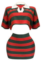 Marco Polo Knit Crop Top & Skirt Set