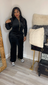 Velour Bomber Jacket & Pants Set