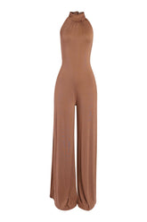 Vivian halter open back wide leg jumpsuit