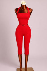 Elevatedhalter top capri set