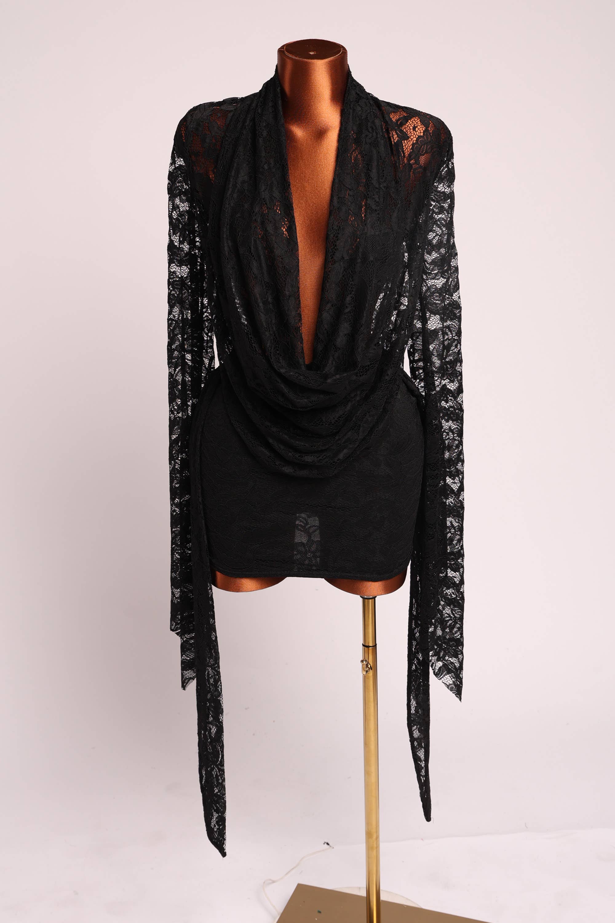 Occasion Cowl neck lace dress