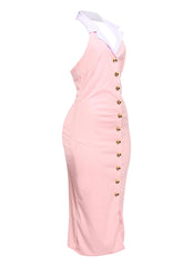 Paris Collar Midi Dress