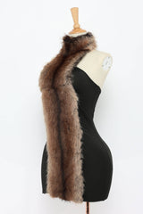 Mink fur detailed mini dress