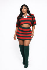 Marco Polo Knit Crop Top & Skirt Set