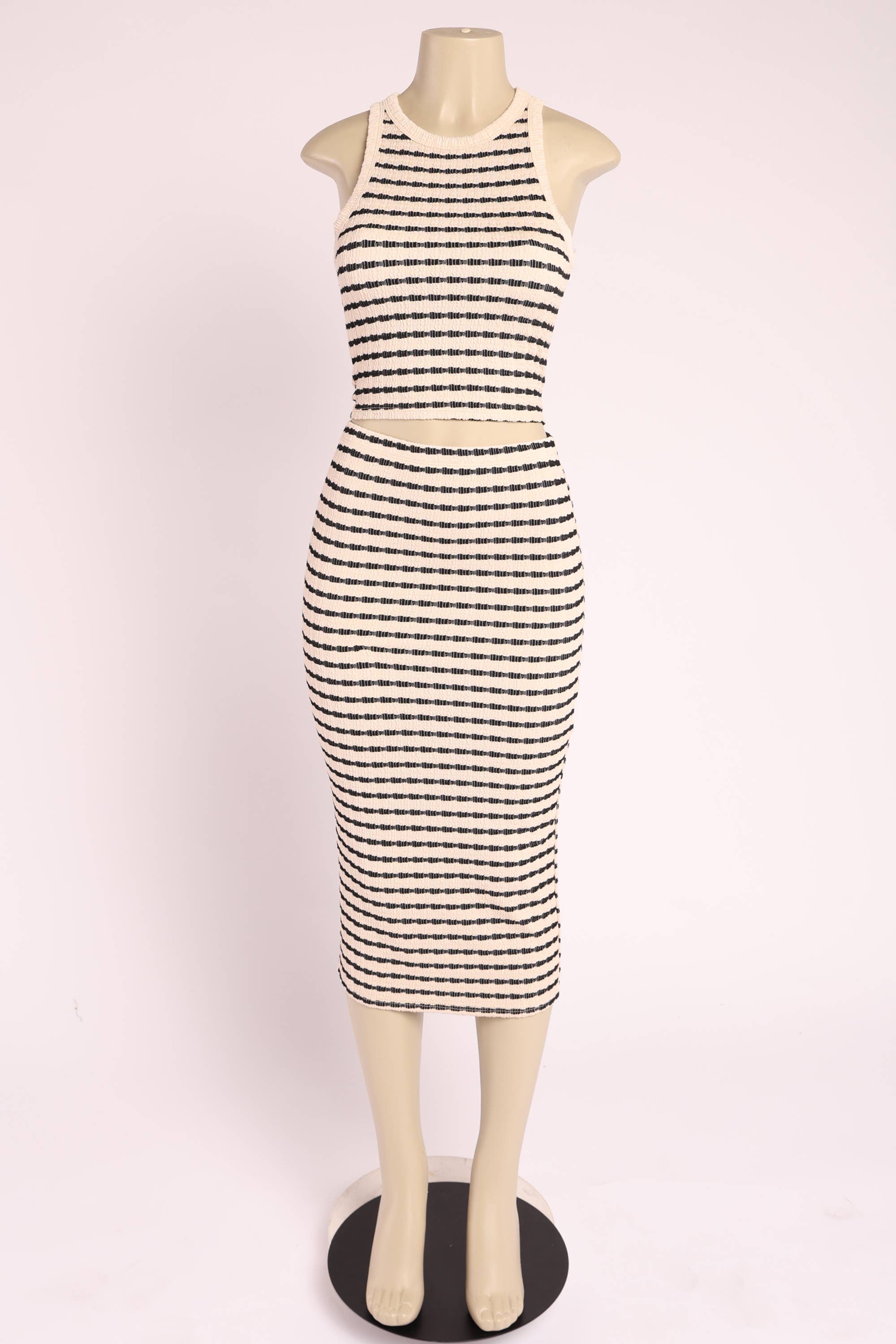 Oats sleeveless top & midi skirt set