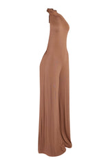 Vivian halter open back wide leg jumpsuit