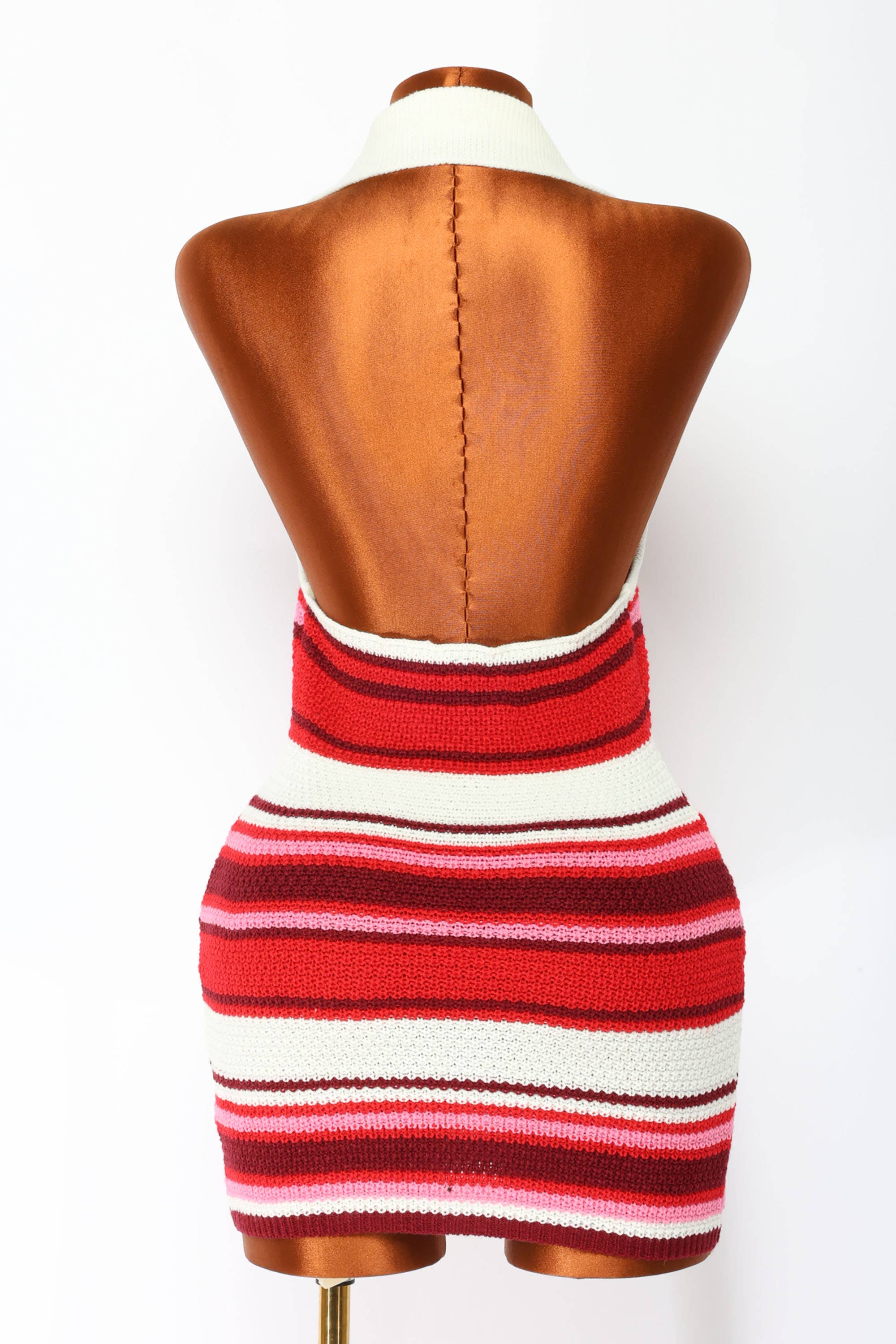 Tahiti knit collared mini dress