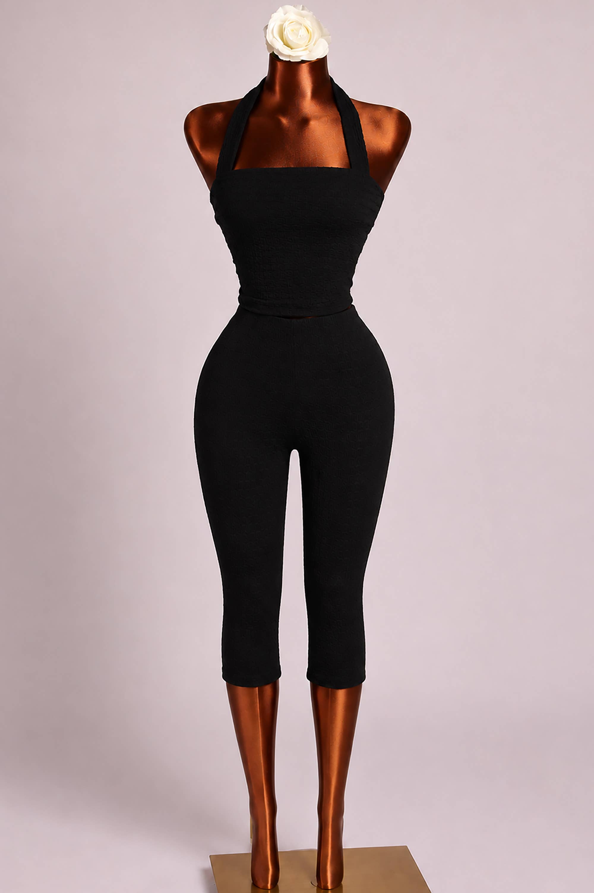 Elevatedhalter top capri set
