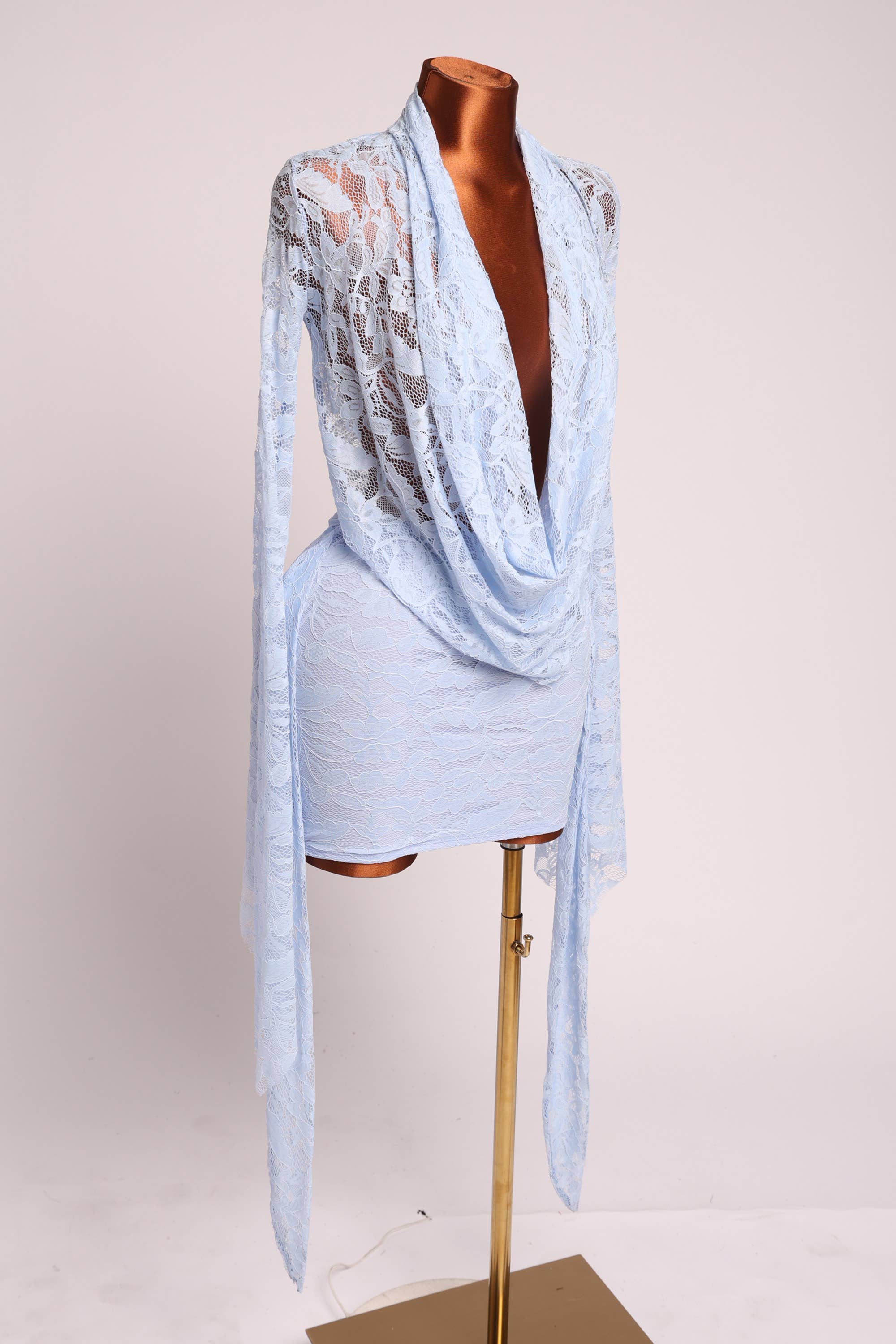 Occasion Cowl neck lace dress