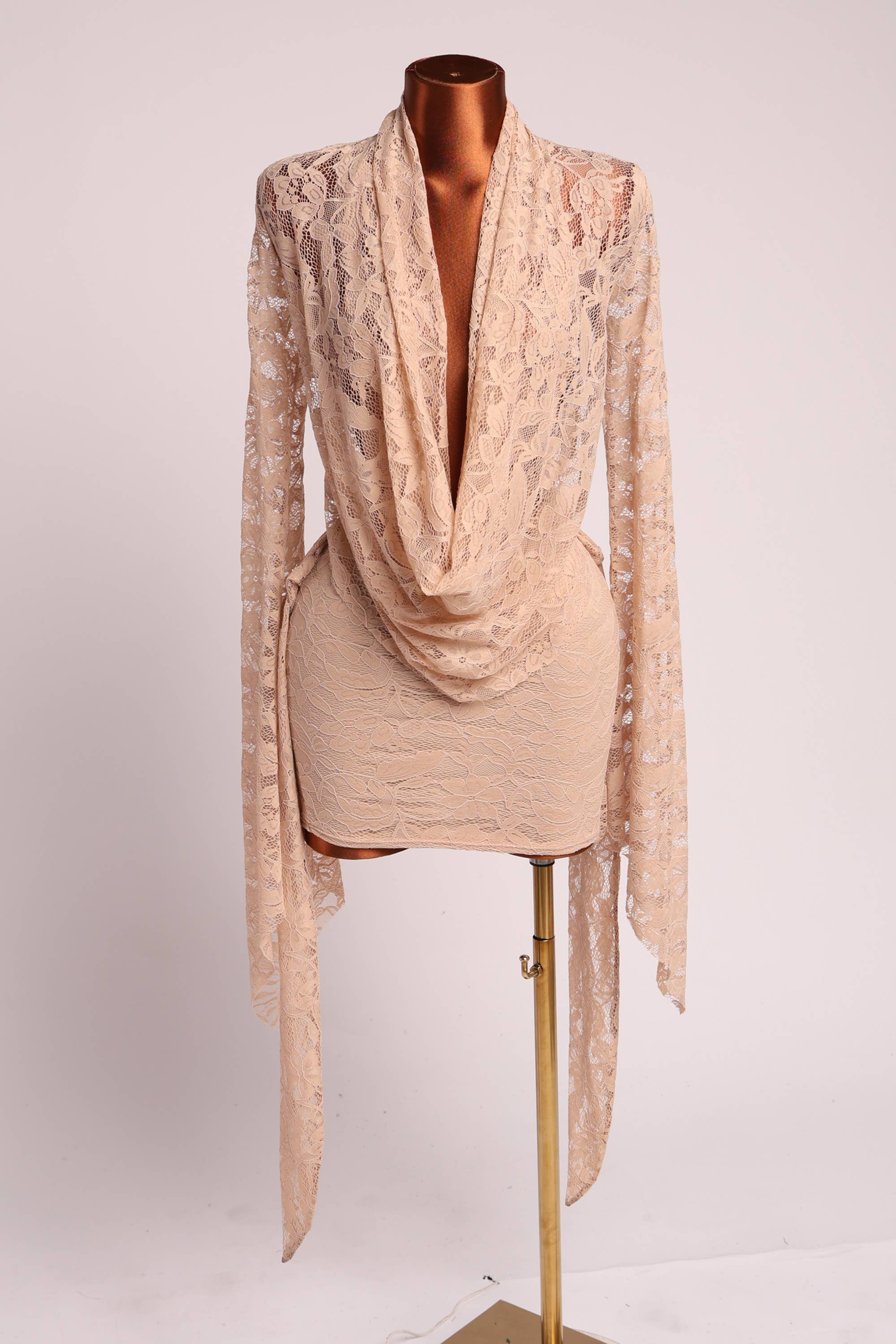 Occasion Cowl neck lace dress