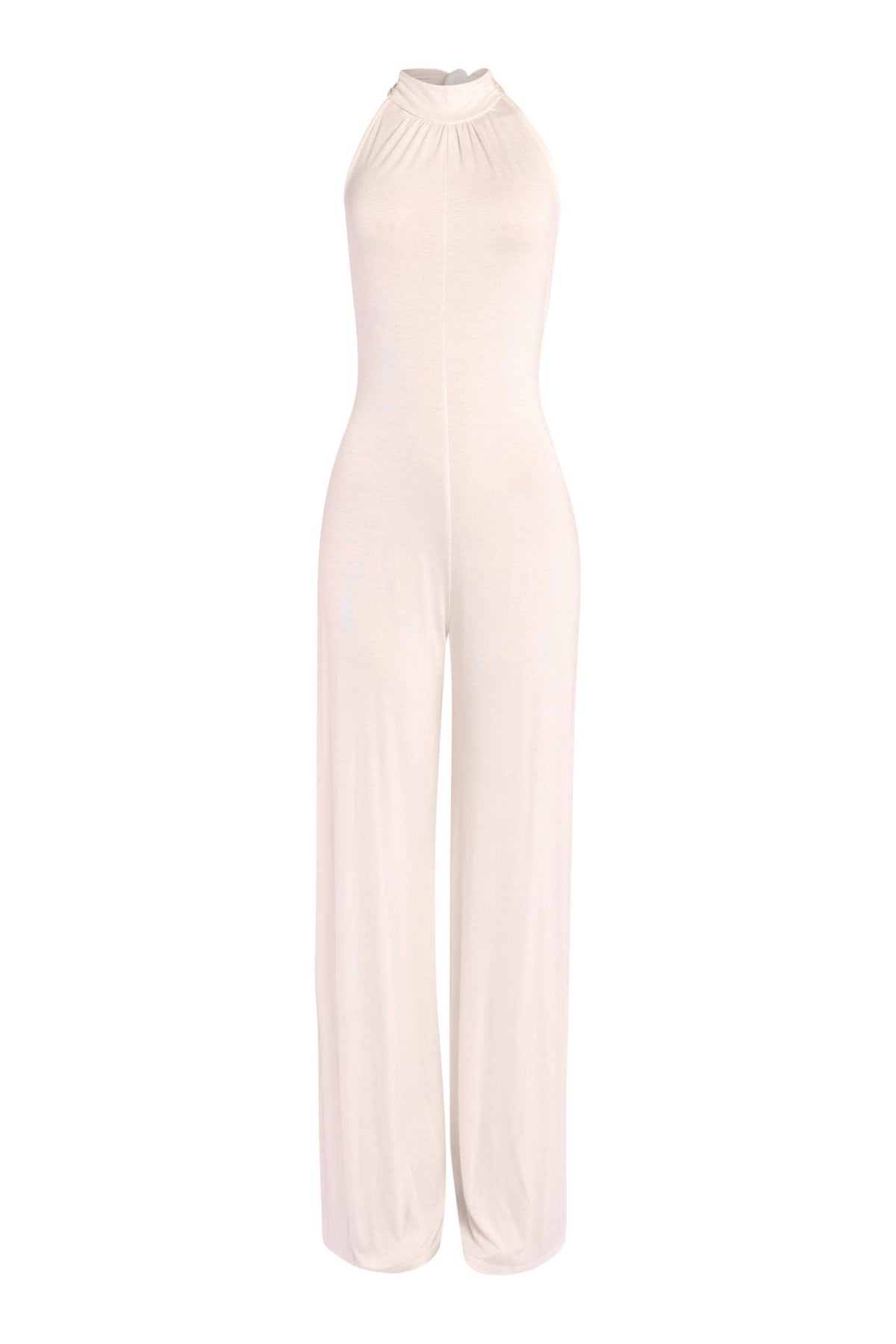 Vivian halter open back wide leg jumpsuit