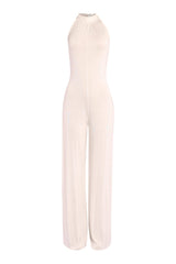 Vivian halter open back wide leg jumpsuit