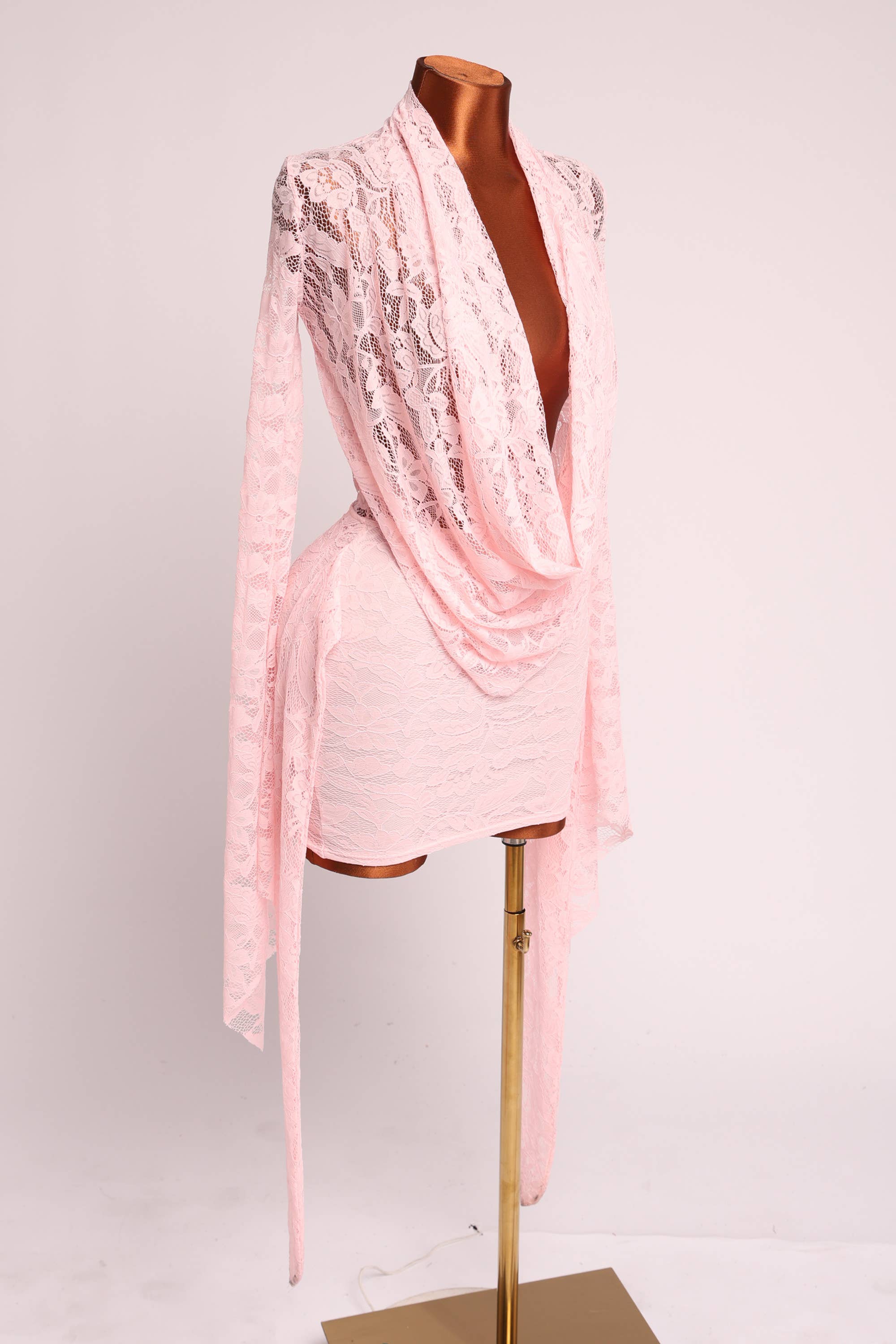 Occasion Cowl neck lace dress