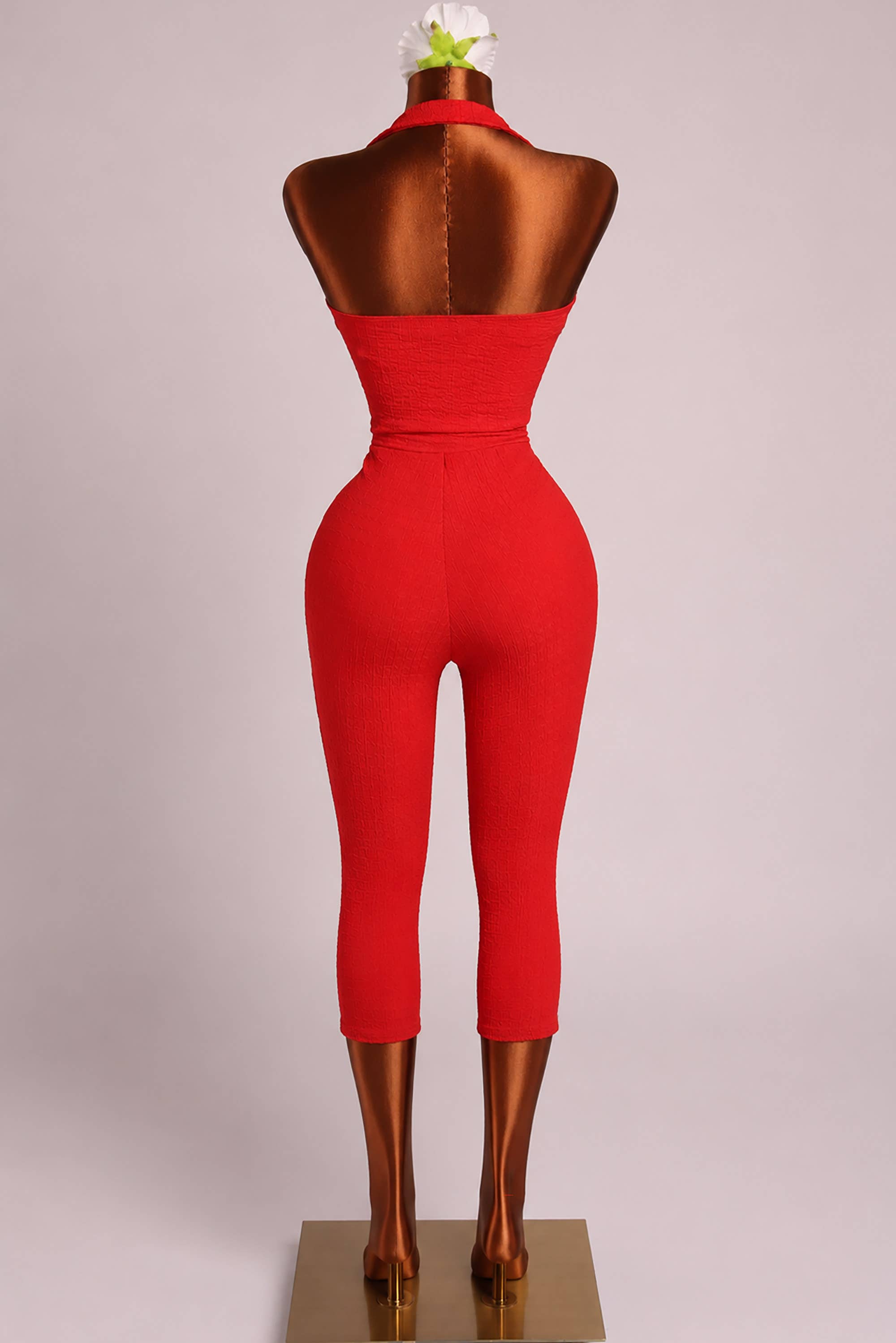 Elevatedhalter top capri set