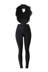 Frenzy fur top and leggings set