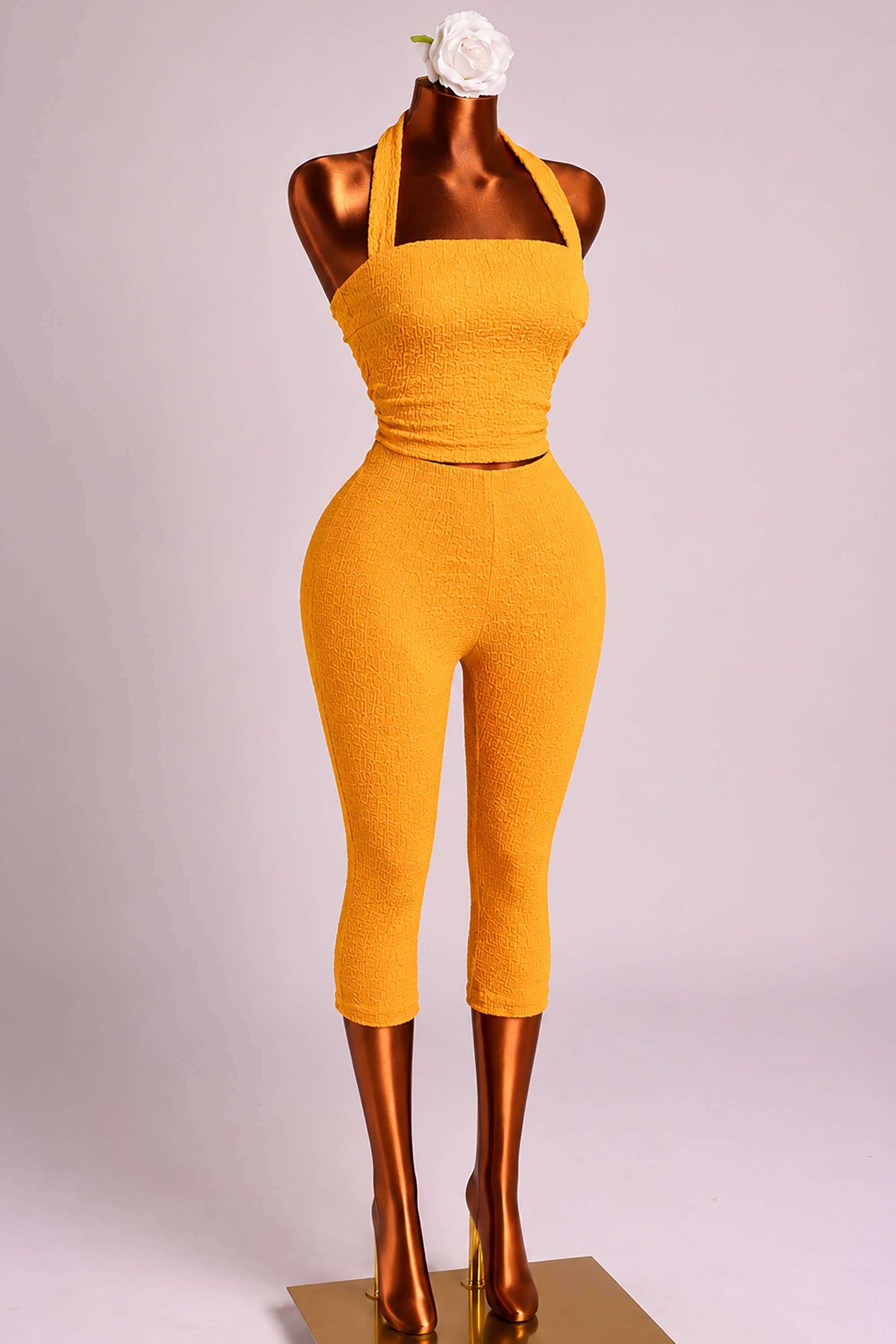 Elevatedhalter top capri set