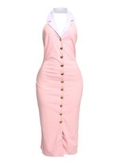 Paris Collar Midi Dress
