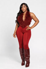 Frenzy fur top and leggings set