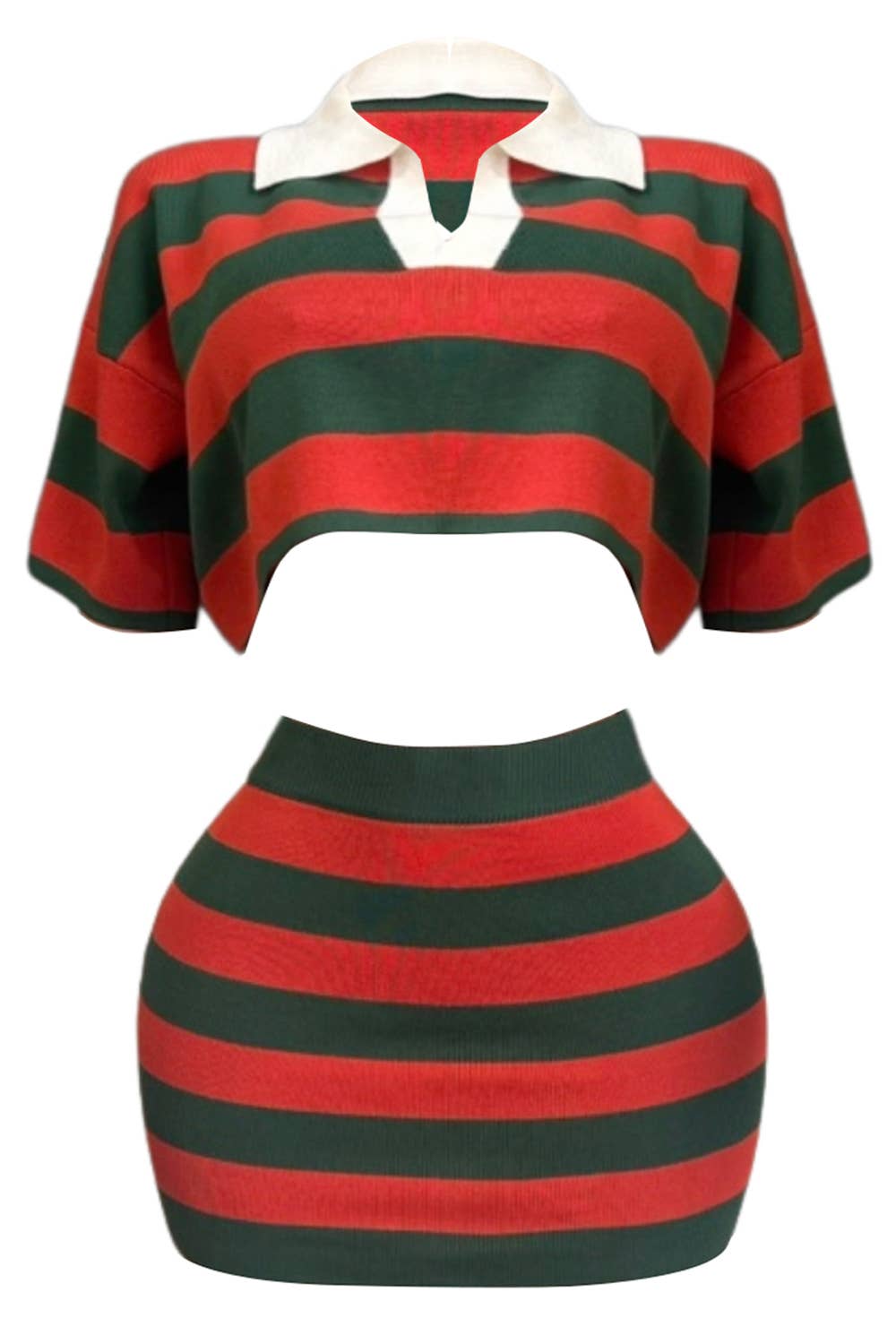 Marco Polo Knit Crop Top & Skirt Set