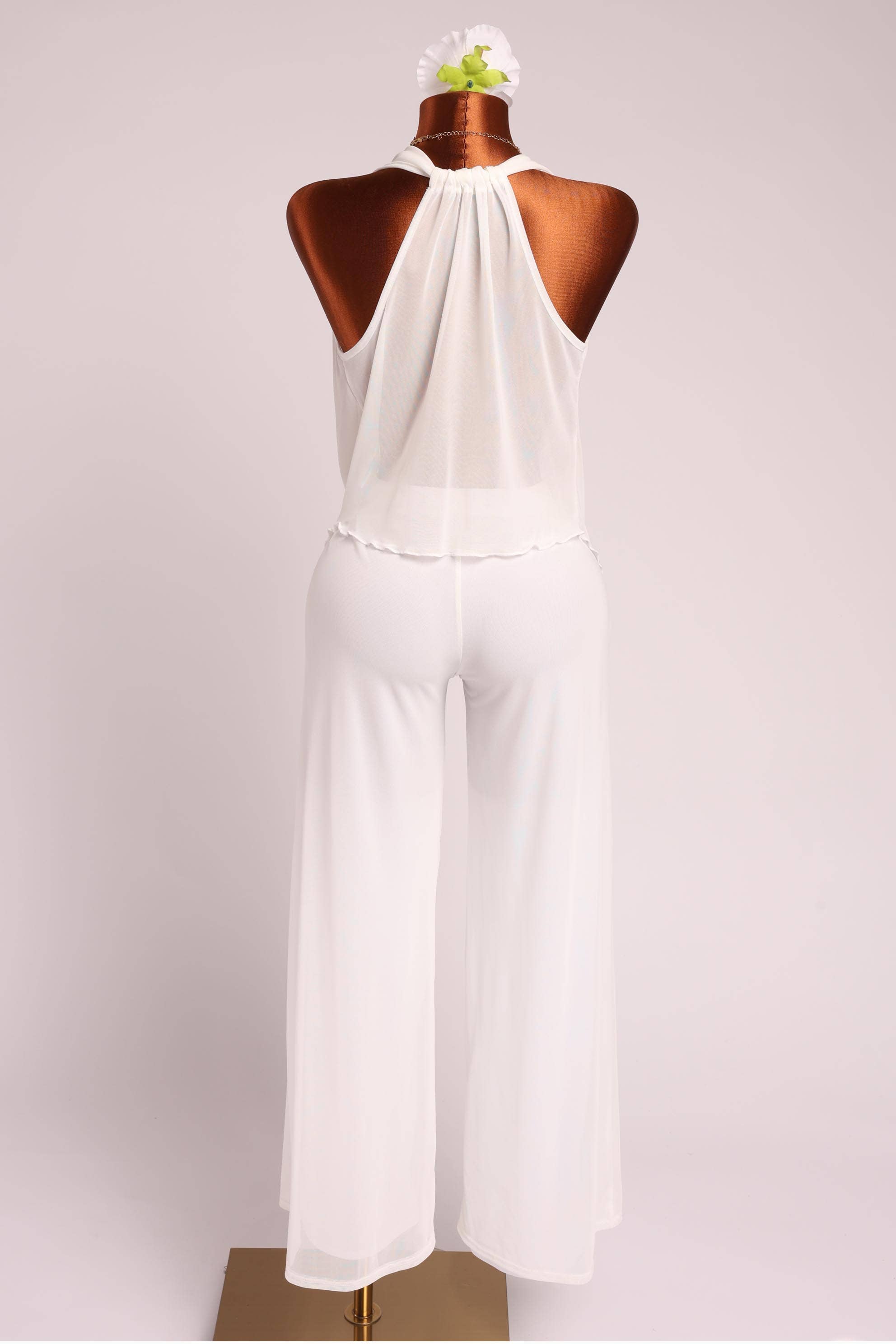 Facade Deep cowl neck sleeveless top & pants set
