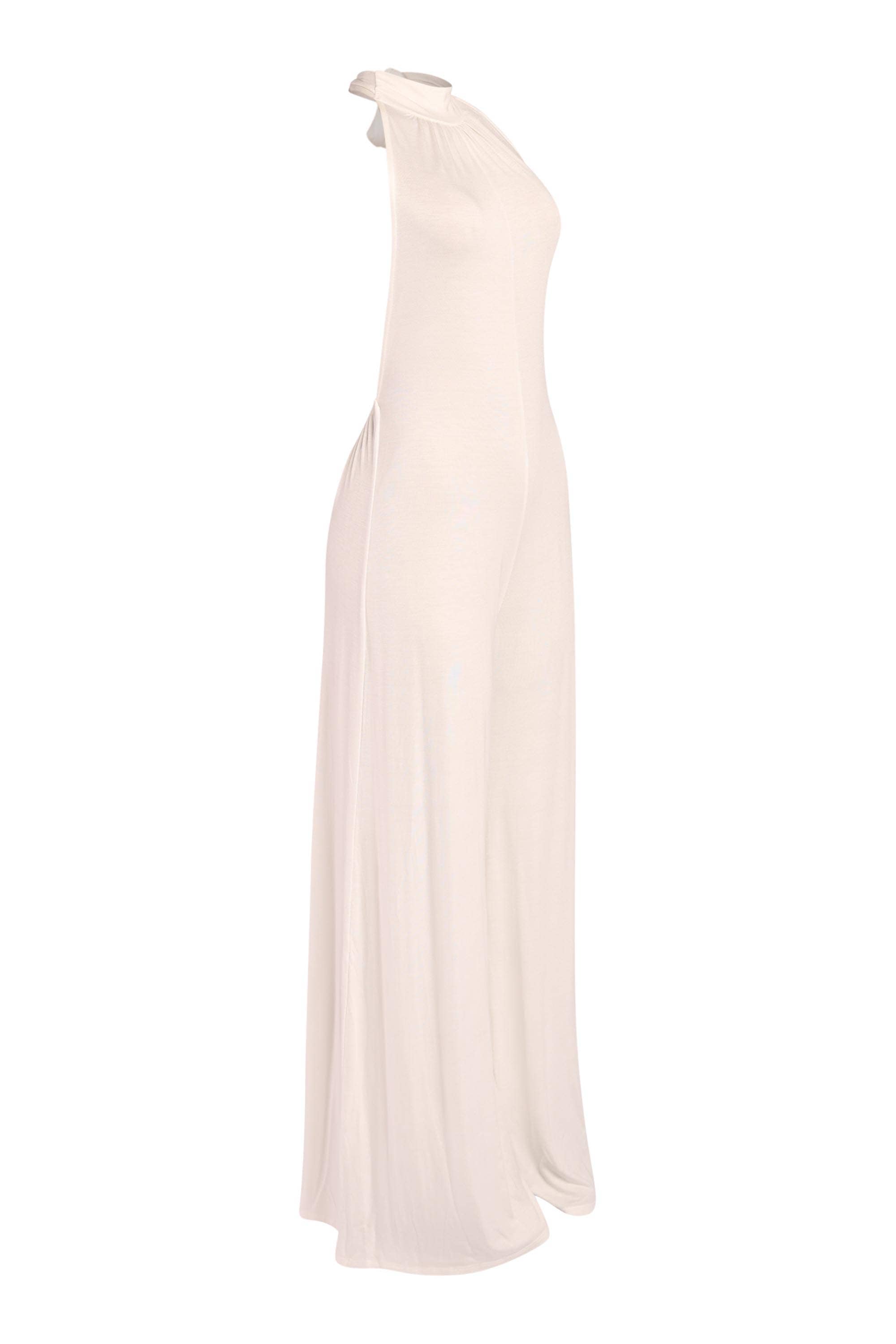 Vivian halter open back wide leg jumpsuit