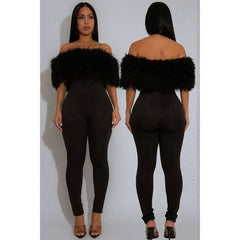Memo Tube Jumpsuit with fur