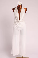 Facade Deep cowl neck sleeveless top & pants set