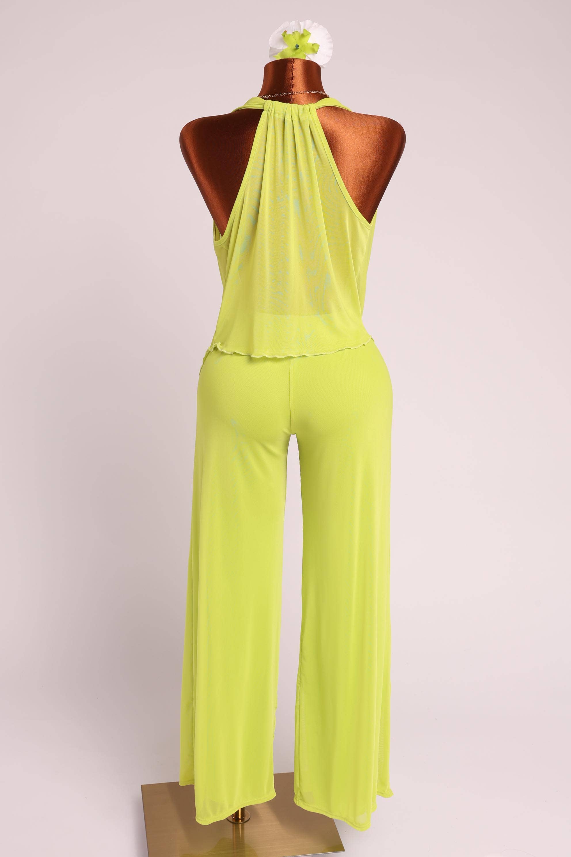 Facade Deep cowl neck sleeveless top & pants set