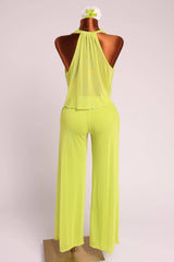 Facade Deep cowl neck sleeveless top & pants set