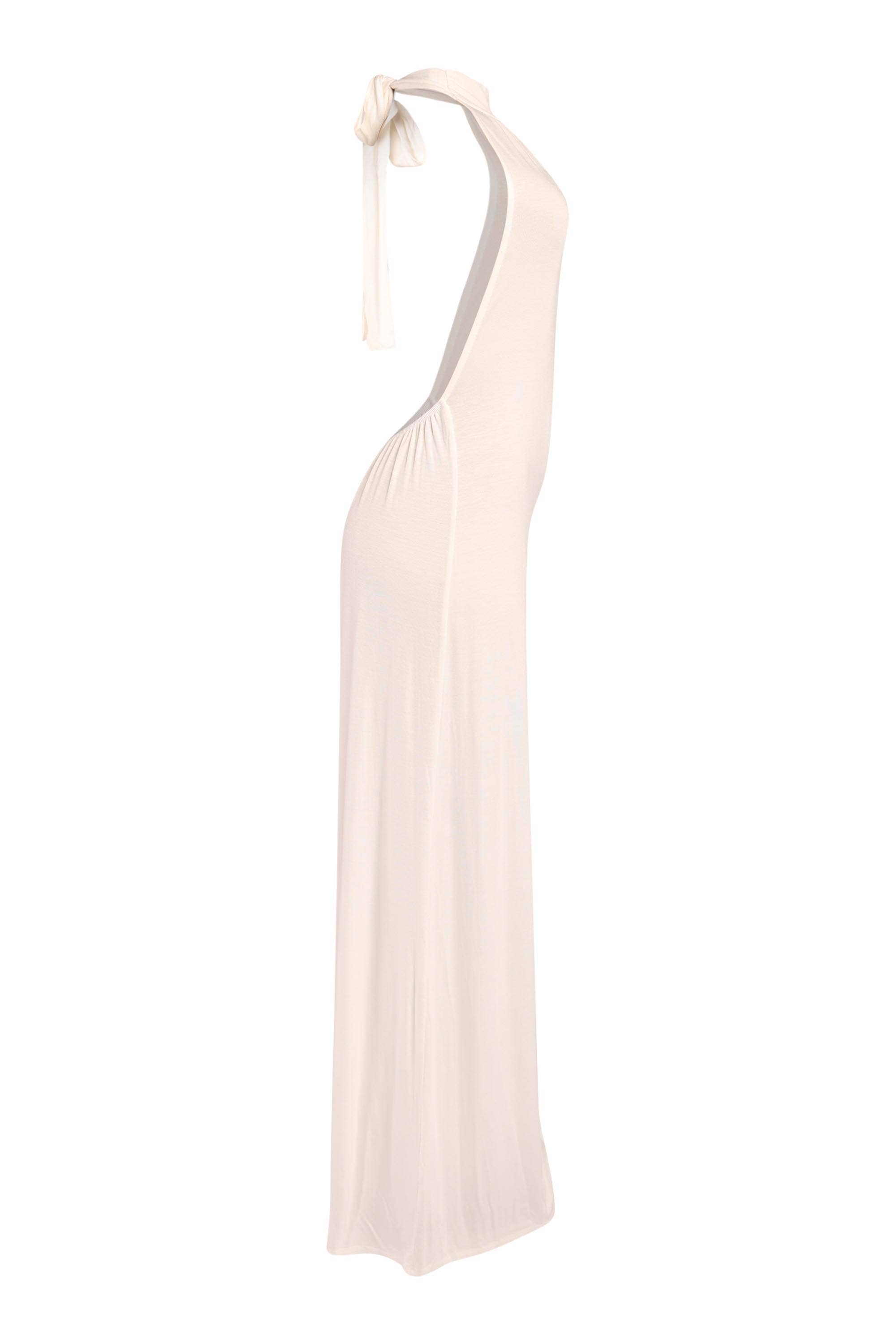 Vivian halter open back wide leg jumpsuit