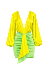 Two Tone Color Skirt Set