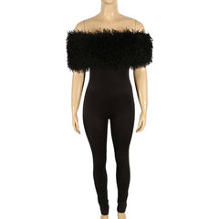 Memo Tube Jumpsuit with fur