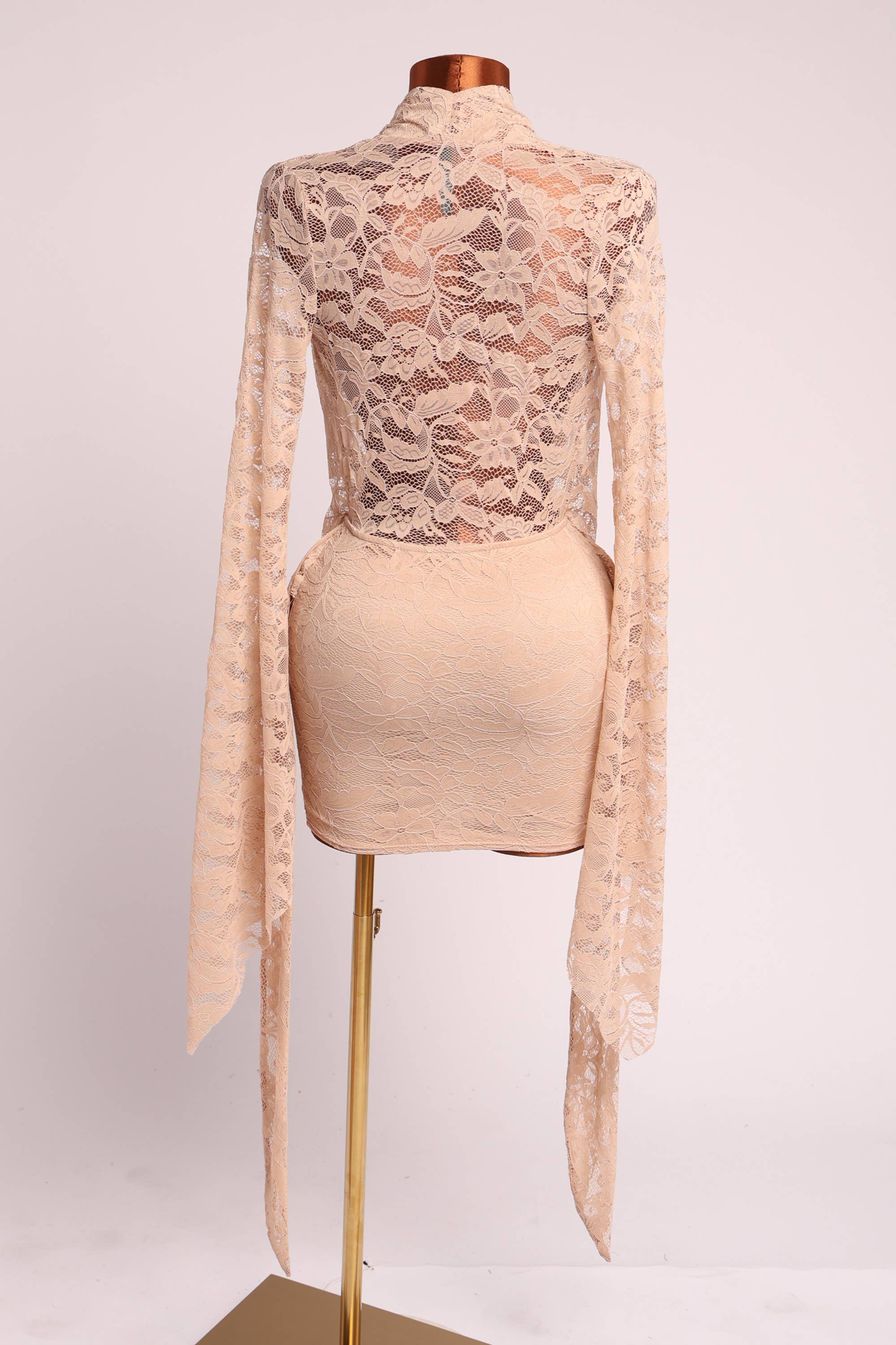 Occasion Cowl neck lace dress