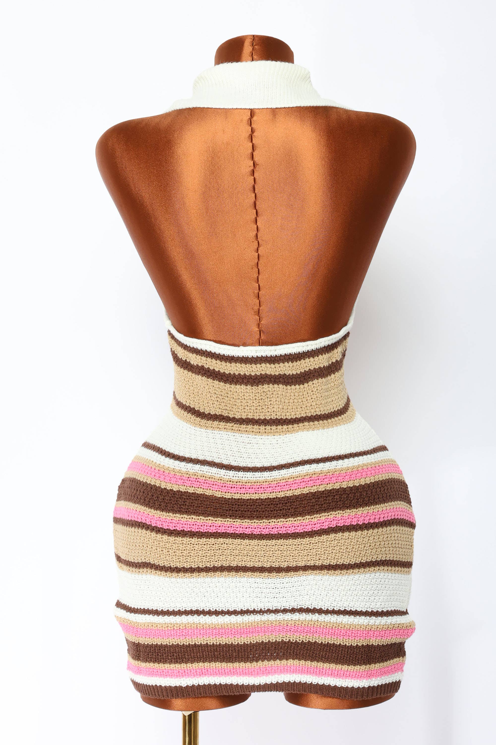 Tahiti knit collared mini dress