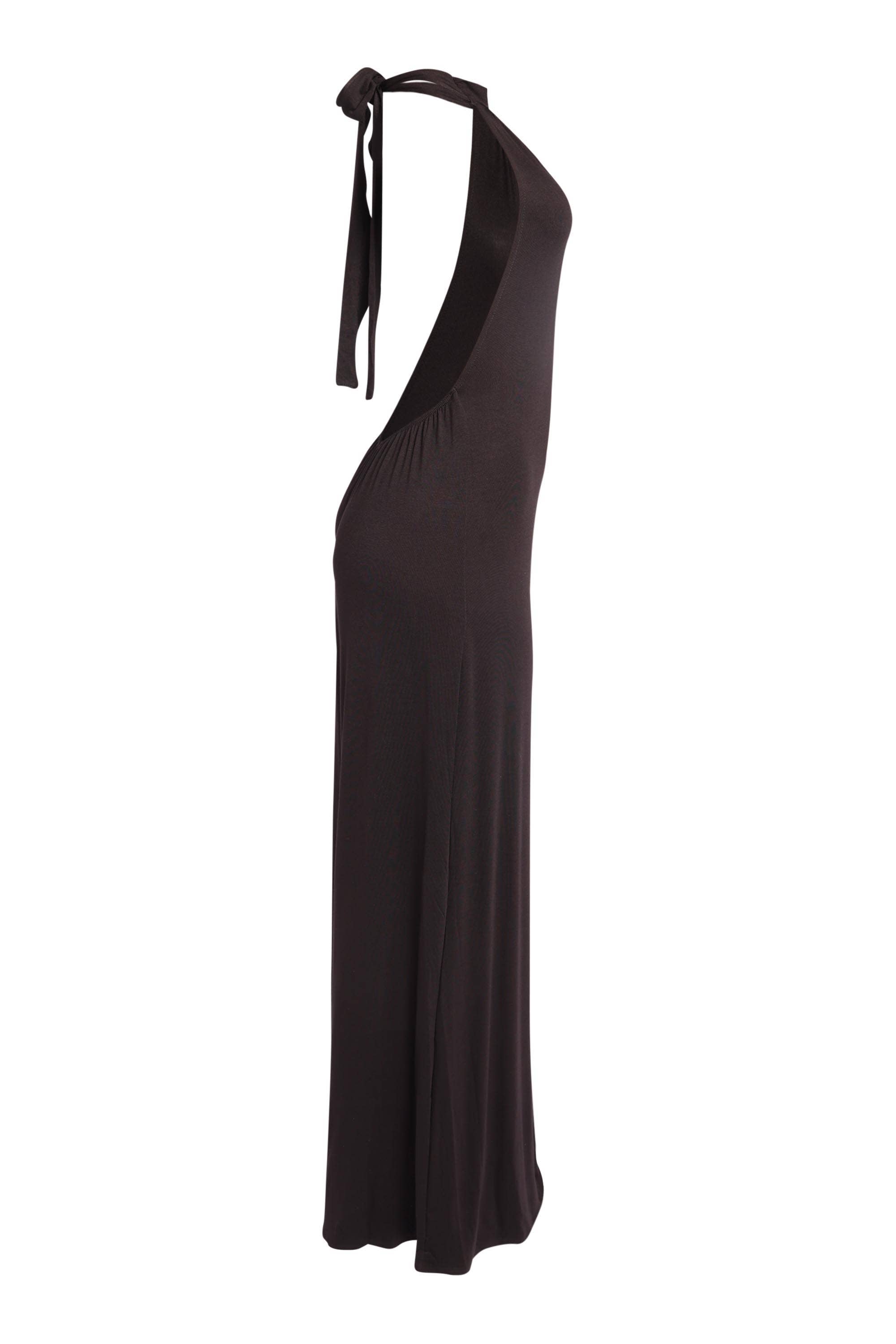 Vivian halter open back wide leg jumpsuit