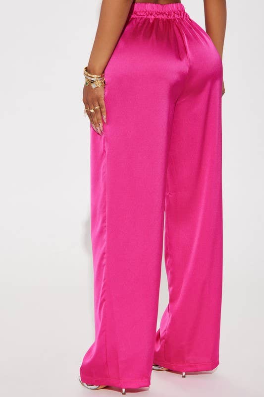 Tiara Satin Wide Leg Pants