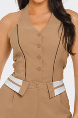 Folded Vest Jumpsuit