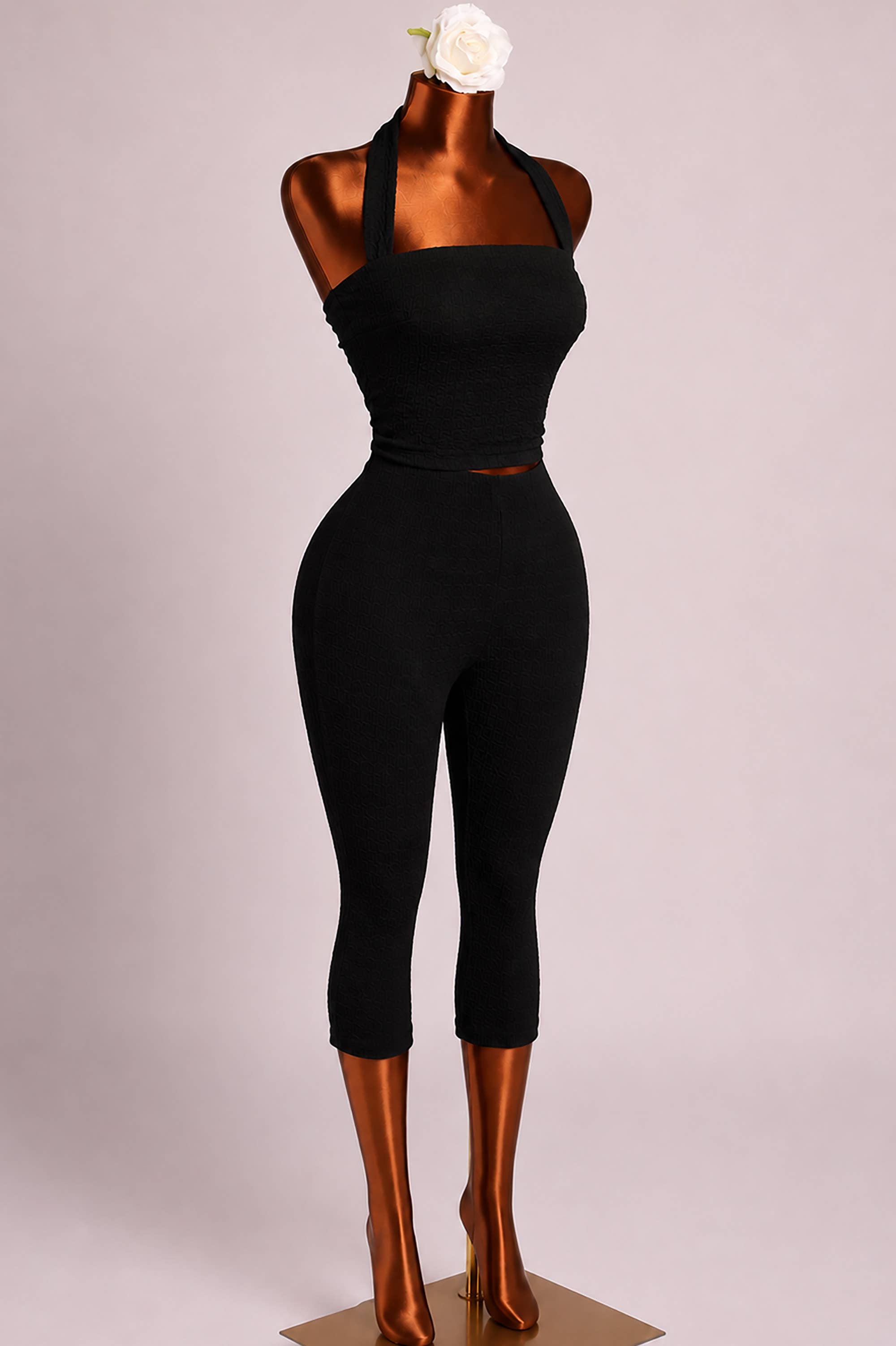 Elevatedhalter top capri set