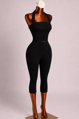 Elevatedhalter top capri set