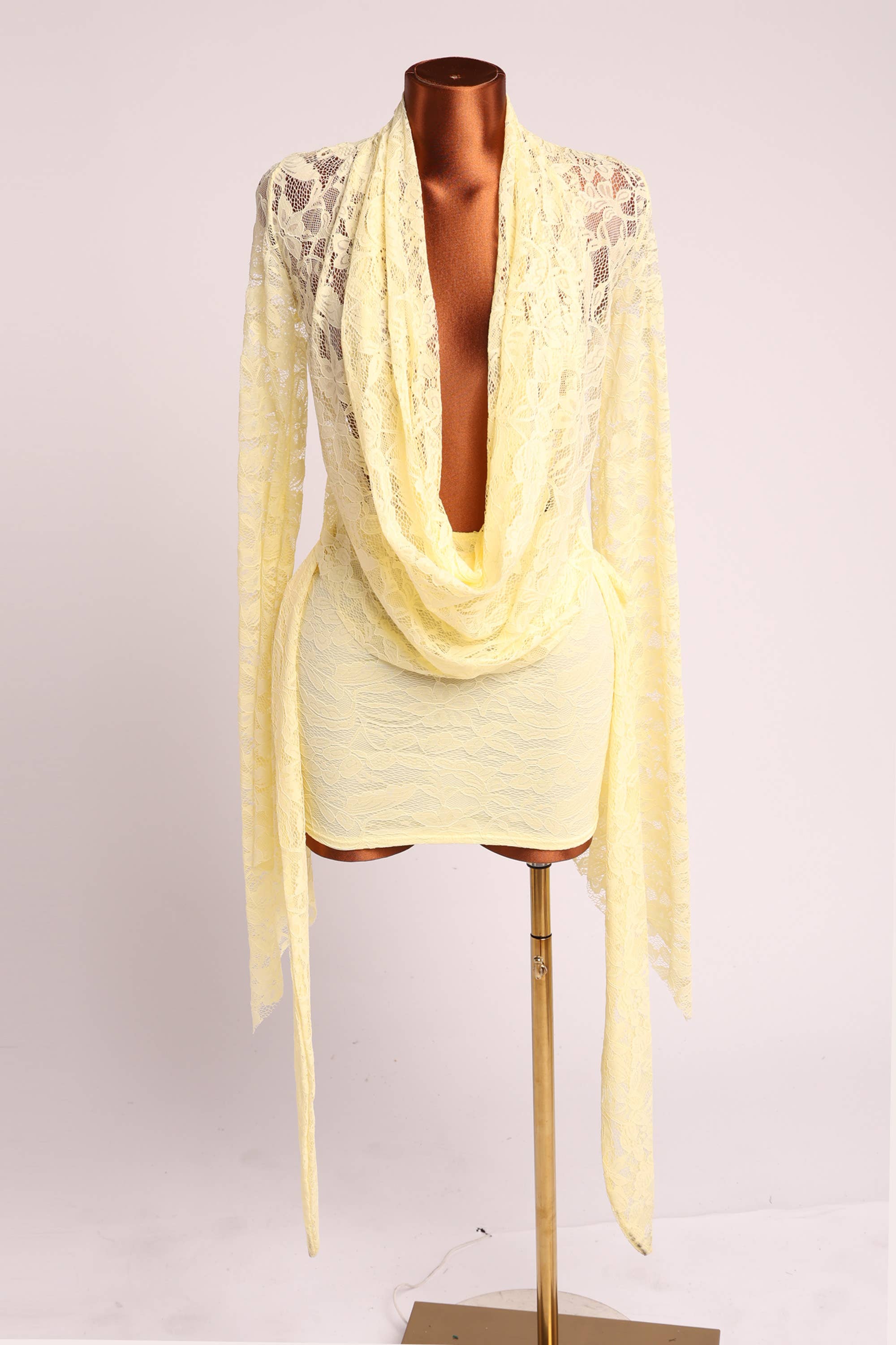 Occasion Cowl neck lace dress