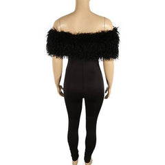 Memo Tube Jumpsuit with fur