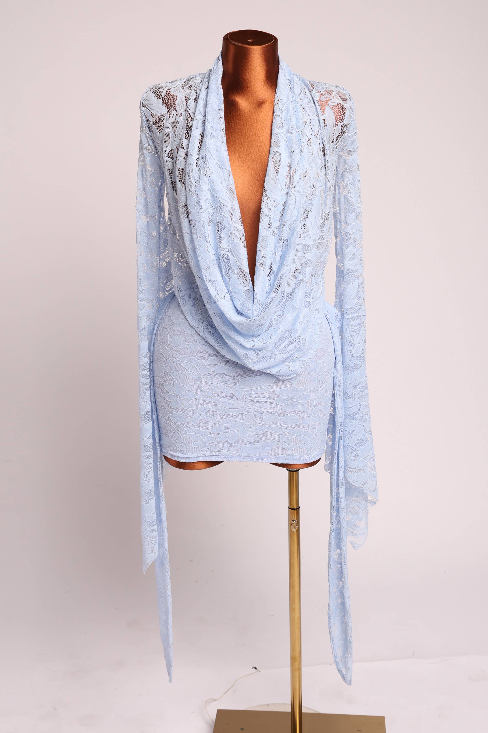 Occasion Cowl neck lace dress
