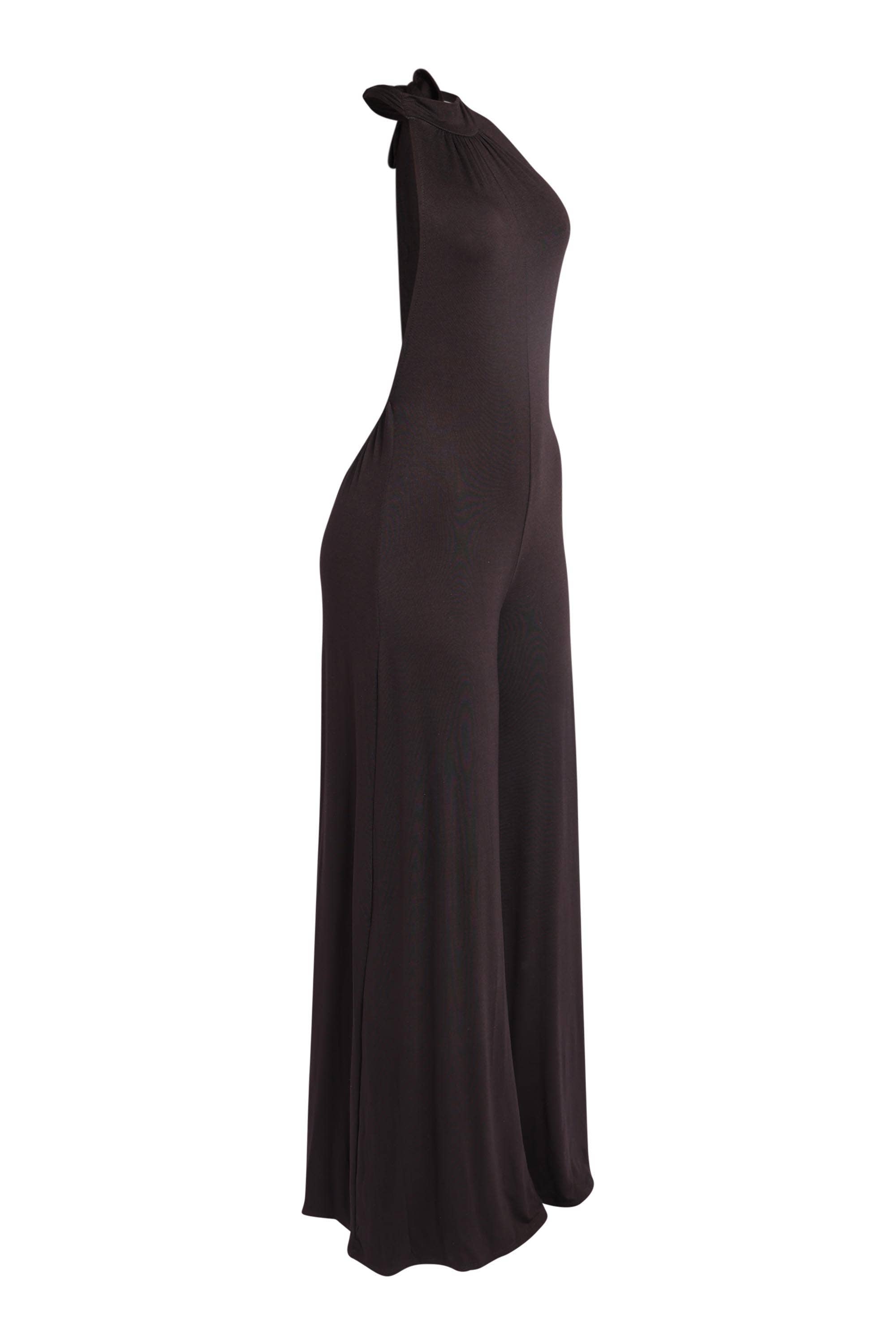 Vivian halter open back wide leg jumpsuit