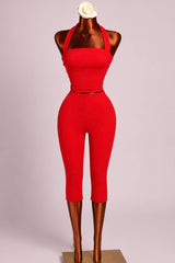 Elevatedhalter top capri set